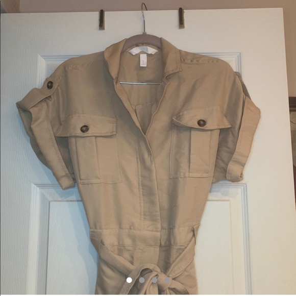 jumpsuit beige h&m